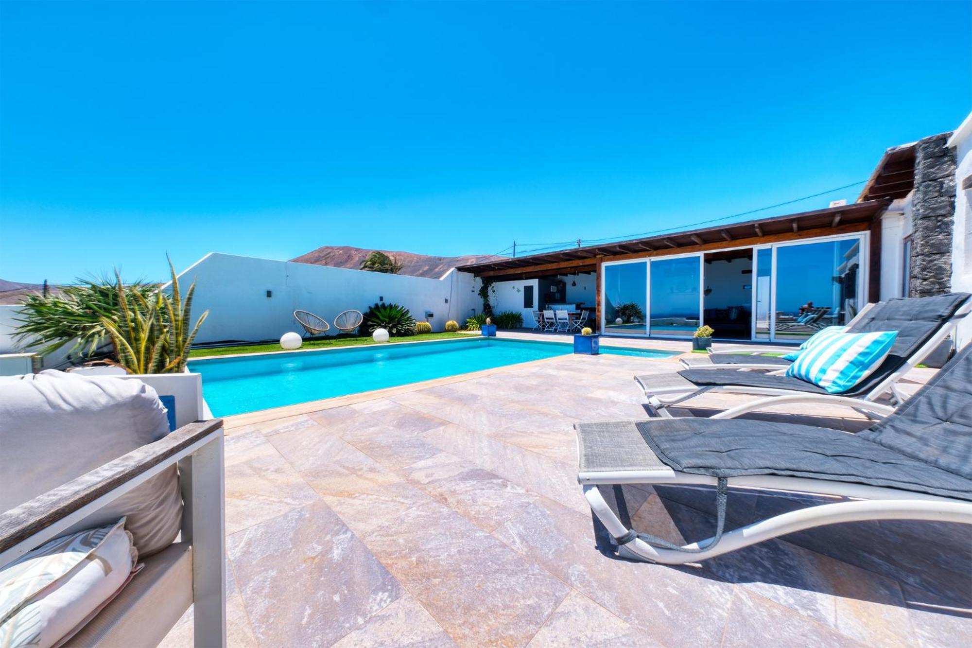 Villa Macher Piscina Y Bar Piscina Tias Exterior photo